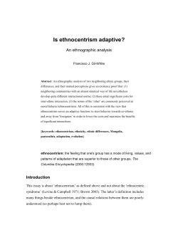 Ethnocentrism is adaptive