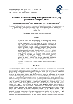 Acute effect of different warm-up stretch protocols on vertical jump