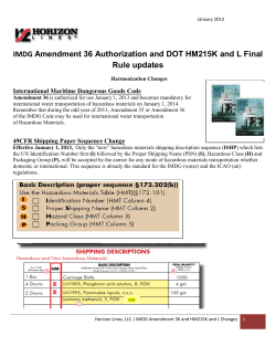 IMDG Amendment 36 Changes