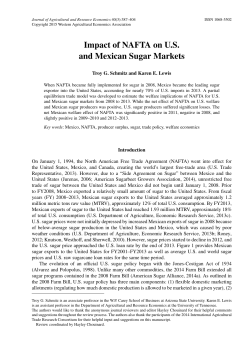 Impact of NAFTA on US and Mexican Sugar Markets