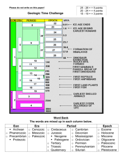 Geologic Time Challenge Eon Era Period Epoch Archean o