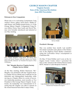 George Mason Chapter, VA Society, Sons of the American Revolution