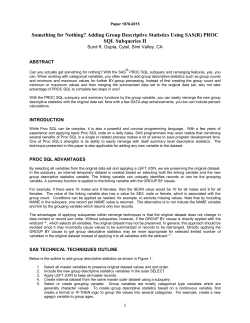 Something for Nothing? Adding Group Descriptive