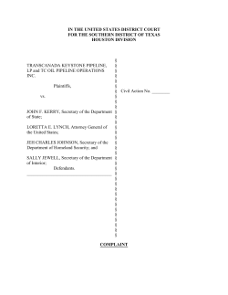 TransCanada Complaint - Keystone XL Pipeline