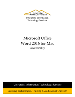 Microsoft Word 2016 - Mac Accessibility