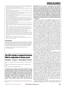 The Cdt1 protein is required to license DNA for replication in fission