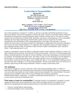 Leadership in Sustainability - Sustainable UF