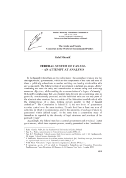 federal system of canada – an attempt at analysis