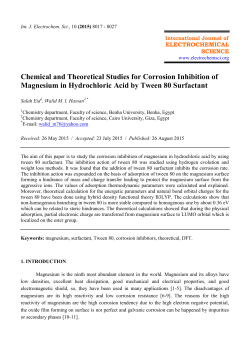 Chemical and Theoretical Studies for Corrosion Inhibition of