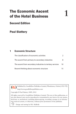 The Economic Ascent of the Hotel Business (G)