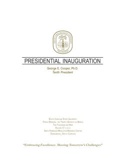 2009 Inaugural Program.pmd - South Carolina State University