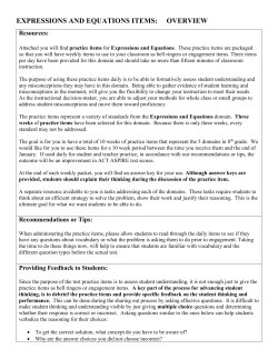 Expressions and Equations Practice Items - Set 2