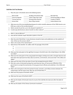 Cold War Unit Test Review