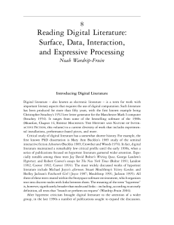 Reading Digital Literature: Surface, Data, Interaction, and