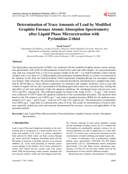 Determination of Trace Amounts of Lead by Modified Graphite