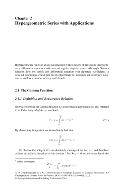 Hypergeometric Series with Applications
