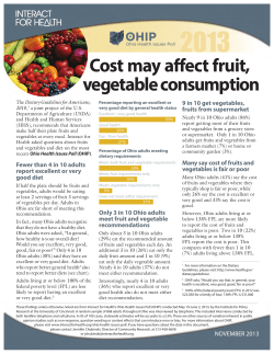 Cost may affect fruit, vegetable consumption