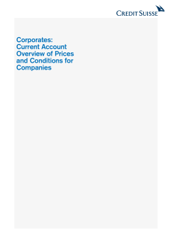 Overview of Prices and Conditions for Companies