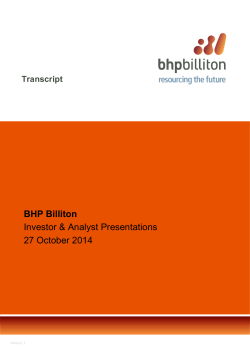Transcript - BHP Billiton