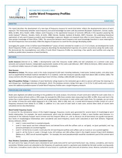 Lexile Word Frequency Profiles