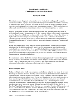 Racial Justice and Equity: Challenges for the American South