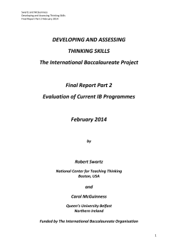 Developing and Assessing Thinking Skills