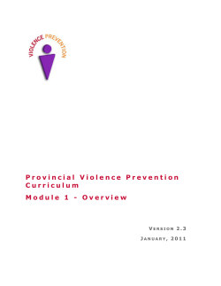 Provincial Violence Prevention Curriculum Module 1