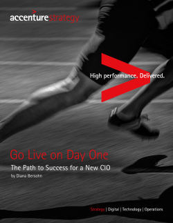 Go Live on Day One: The Path to Success for a New CIO