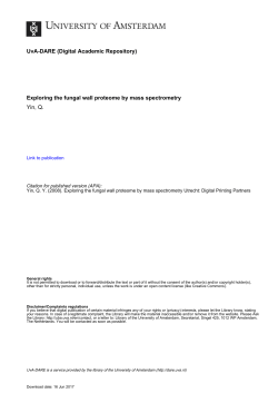 Exploring the fungal wall proteome by mass - UvA-DARE