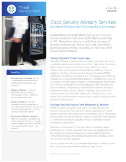 Cisco Security Services for Incident Response and Retainer At