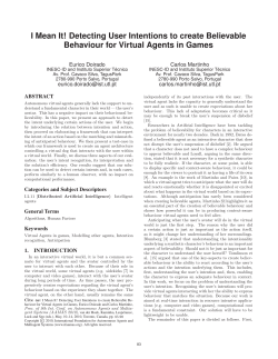 I Mean It! Detecting User Intentions to create Believable