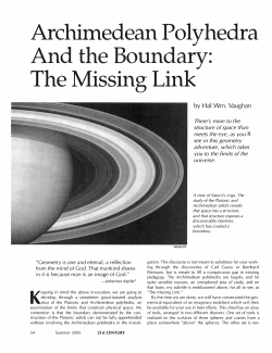 Archimedean Polyhedra And the Boundary