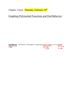 Graphing Polynomial Functions and End Behavior