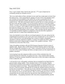 Calculator Buyers` Guide - Programmable Calculators