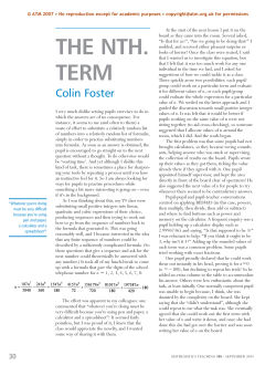 THE NTH. TERM - Colin Foster