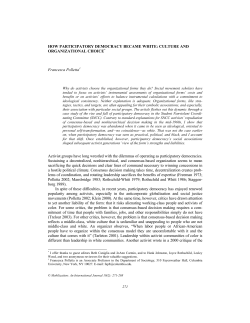 HOW PARTICIPATORY DEMOCRACY BECAME WHITE: CULTURE