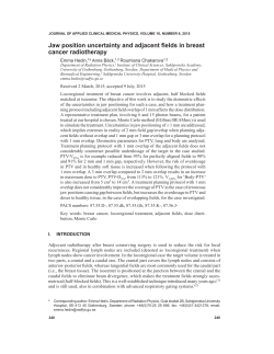 Jaw position uncertainty and adjacent fields in breast cancer
