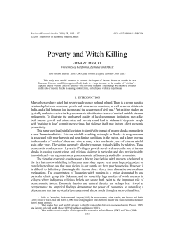 Poverty and Witch Killing - Edward Miguel