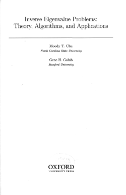 Inverse Eigenvalue Problems