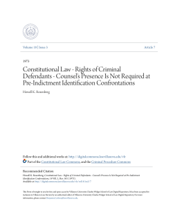 Constitutional Law - Rights of Criminal Defendants