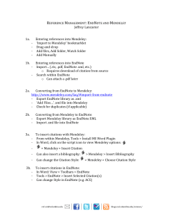 Mendeley &harr; Endnote - Columbia University Libraries