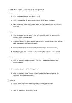 Scarlet Letter Chapters 7, 8 and through 16 study