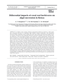 Differential impacts of coral reef herbivores on algal succession in