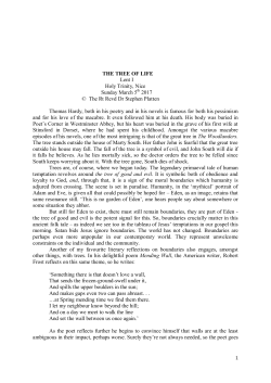 THE TREE OF LIFE Lent I Holy Trinity, Nice Sunday March 5 2017