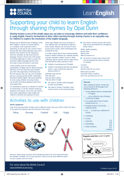 Supporting your child to learn English through sharing rhymes by