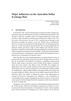 Major Influences on the Australian Dollar Exchange Rate