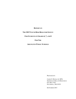 2015 Youth Risk Behavior Survey Results
