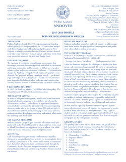 2015–2016 profile for college admission offices