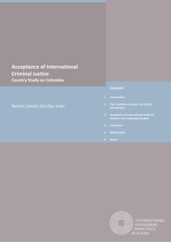 Acceptance of International Criminal Justice Country Study on