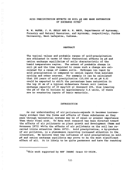 ACID PRECIPITATION EFFECTS ON SOIL pH AND BASE